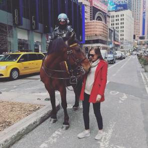 Of course my favorite part of New York was meeting a real police horse.
